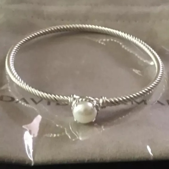 Davi Yurman Sterling Silver Cable 3mm Chatelaine W Pearl Size Small - Picture 5 of 7